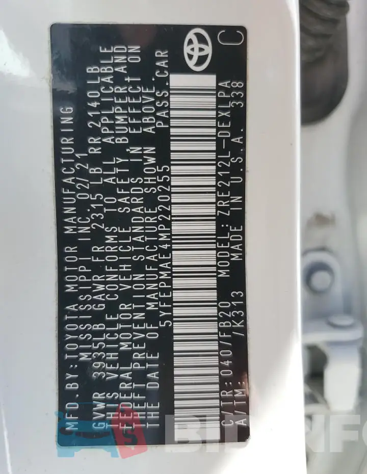 5YFEPMAE4MP220255 Photo# 13