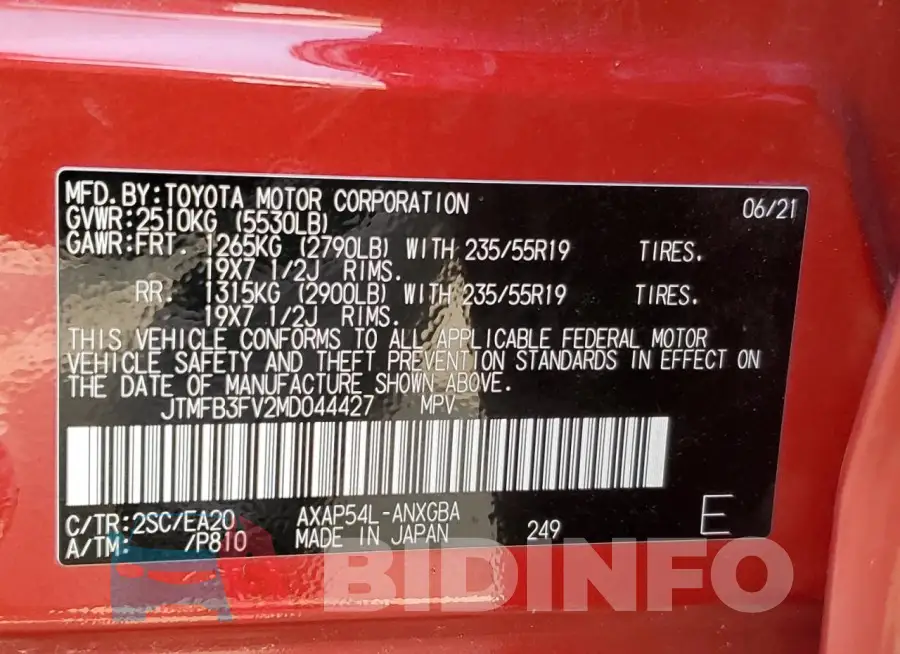 JTMFB3FV2MD044427 Photo# 13