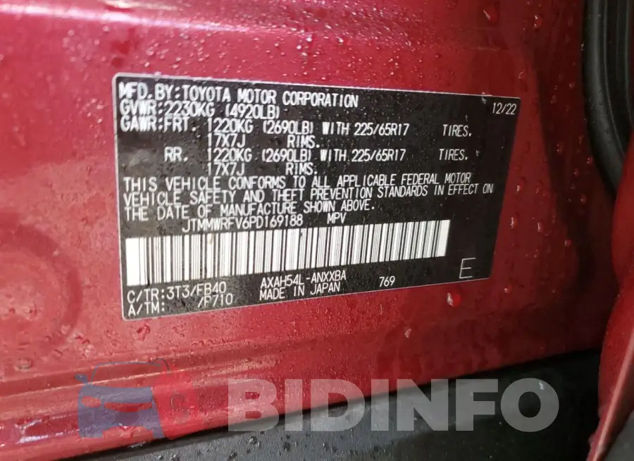 JTMMWRFV6PD169188 Photo# 12