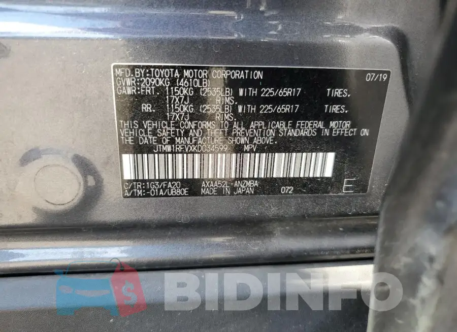 JTMW1RFVXKD034599 Photo# 13