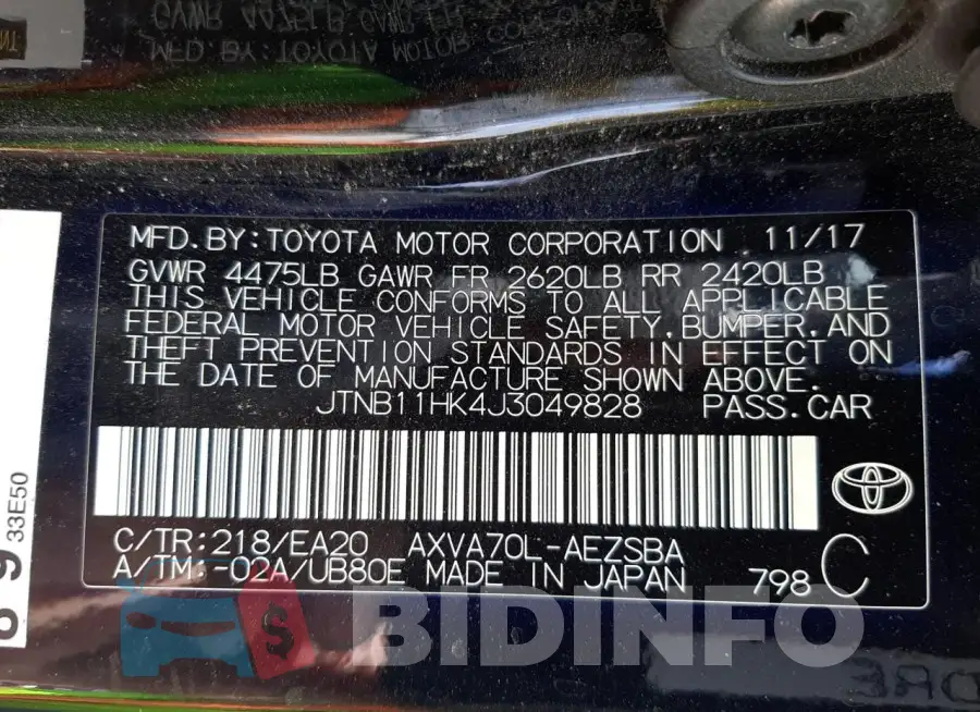 JTNB11HK4J3049828 Photo# 13