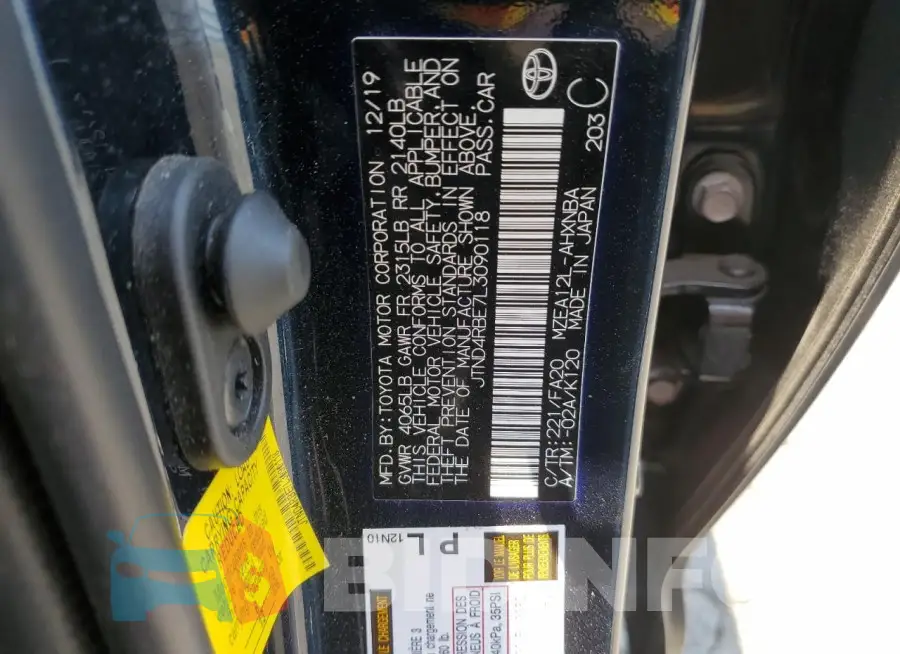 JTND4RBE7L3090118 Photo# 13