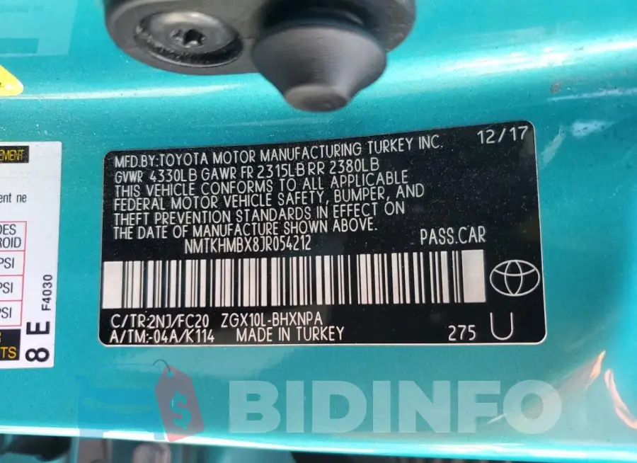 NMTKHMBX8JR054212 Photo# 12