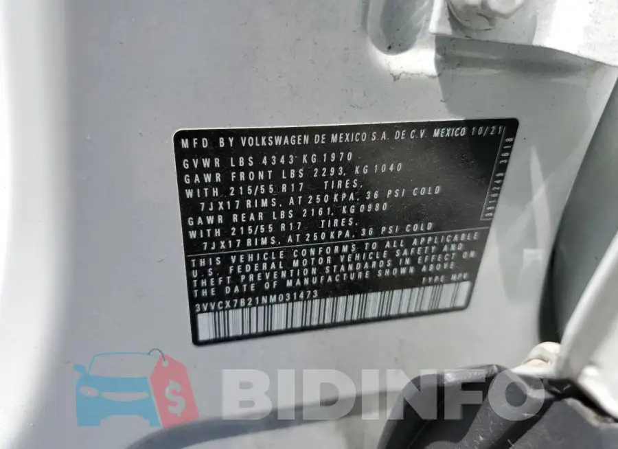 3VVCX7B21NM031473 Photo# 13