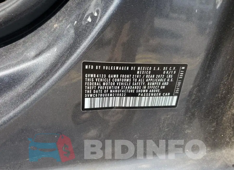 3VWC57BUXKM216622 Photo# 13