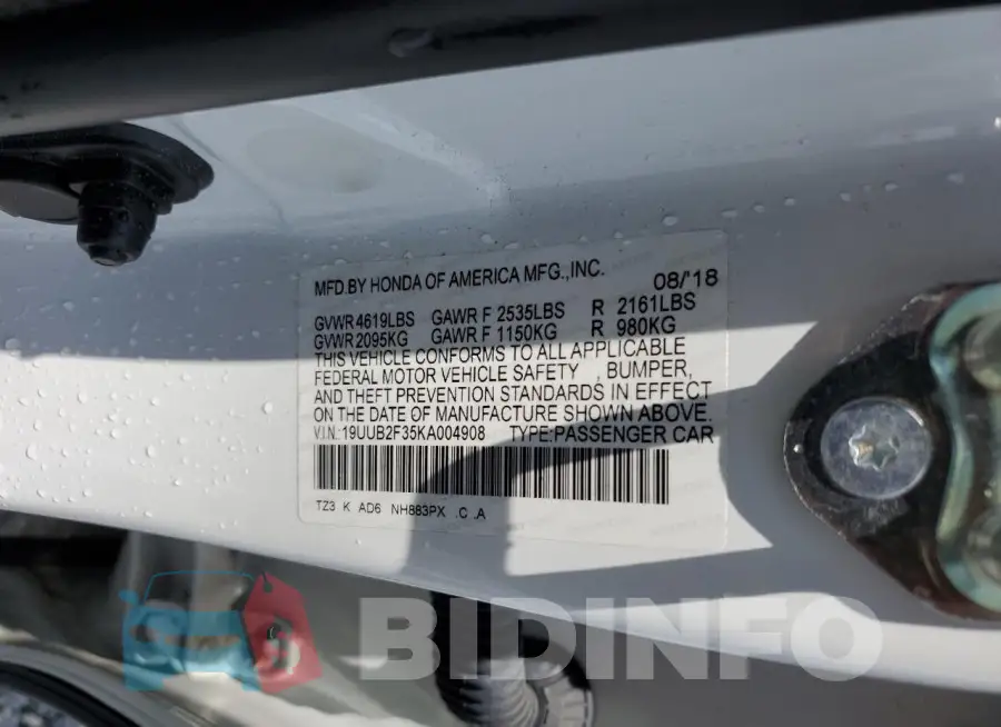 19UUB2F35KA004908 Photo# 13