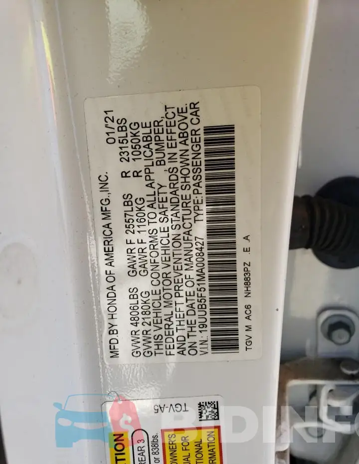 19UUB5F51MA008427 Photo# 12