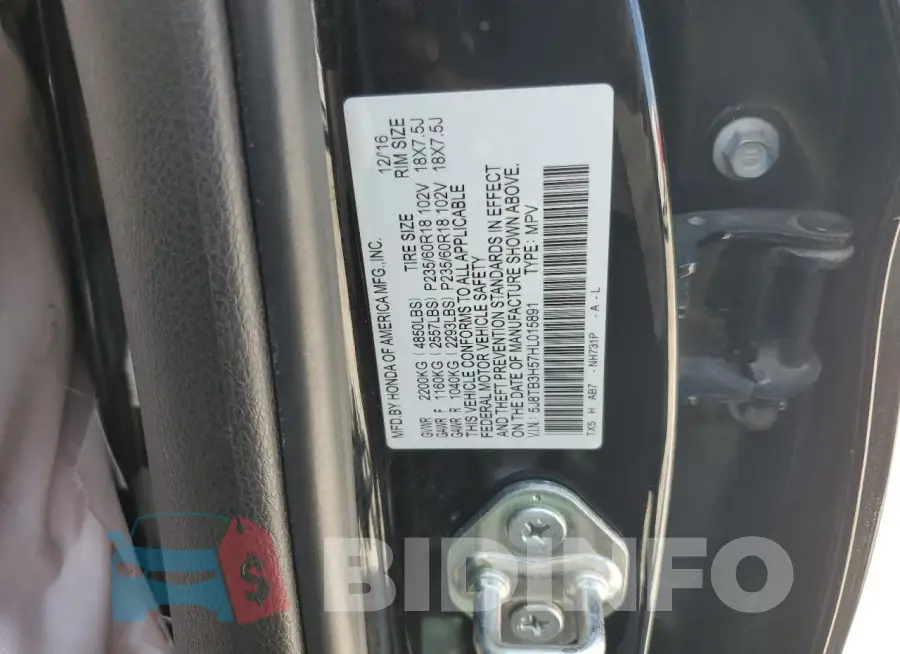 5J8TB3H57HL015891 Photo# 13