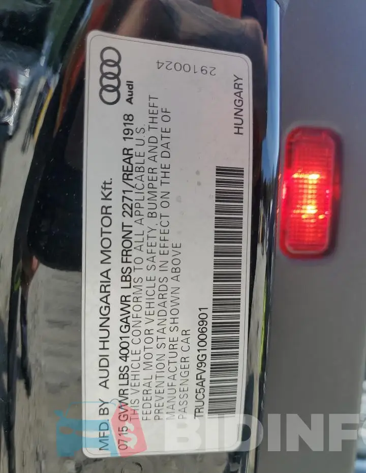 TRUC5AFV9G1006901 Photo# 12