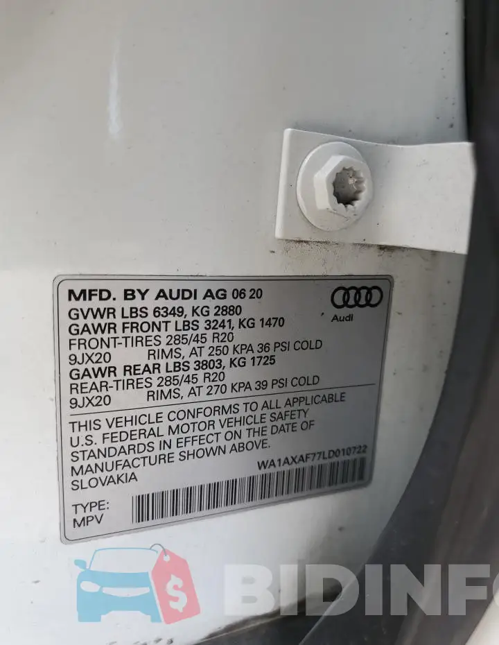 WA1AXAF77LD010722 Photo# 12