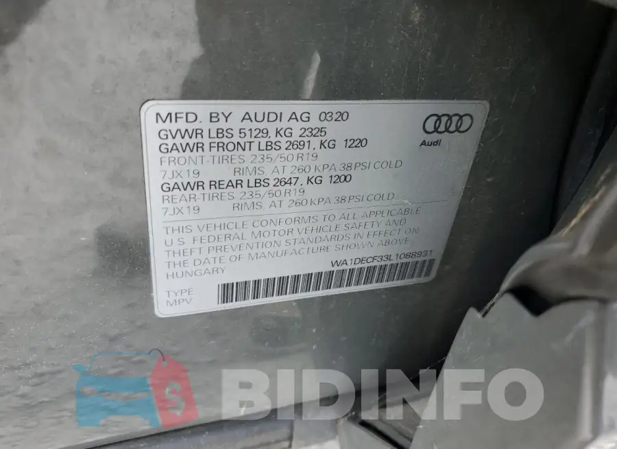 WA1DECF33L1088931 Photo# 13