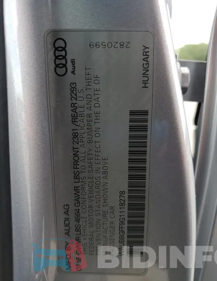WAUB8GFF9G1118278 Photo# 13