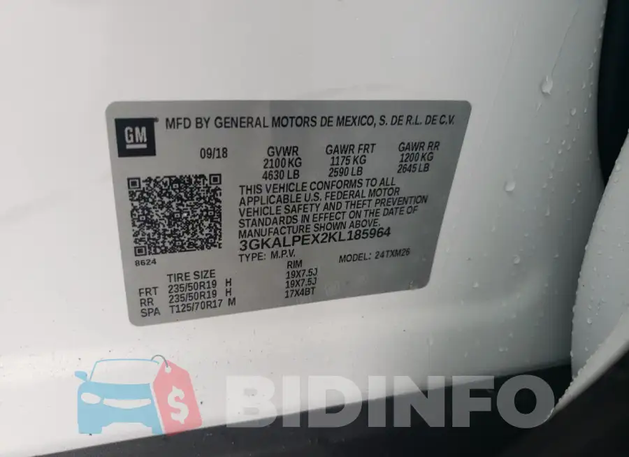 3GKALPEX2KL185964 Photo# 13