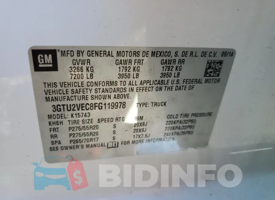 3GTU2VEC8FG119978 Photo# 12