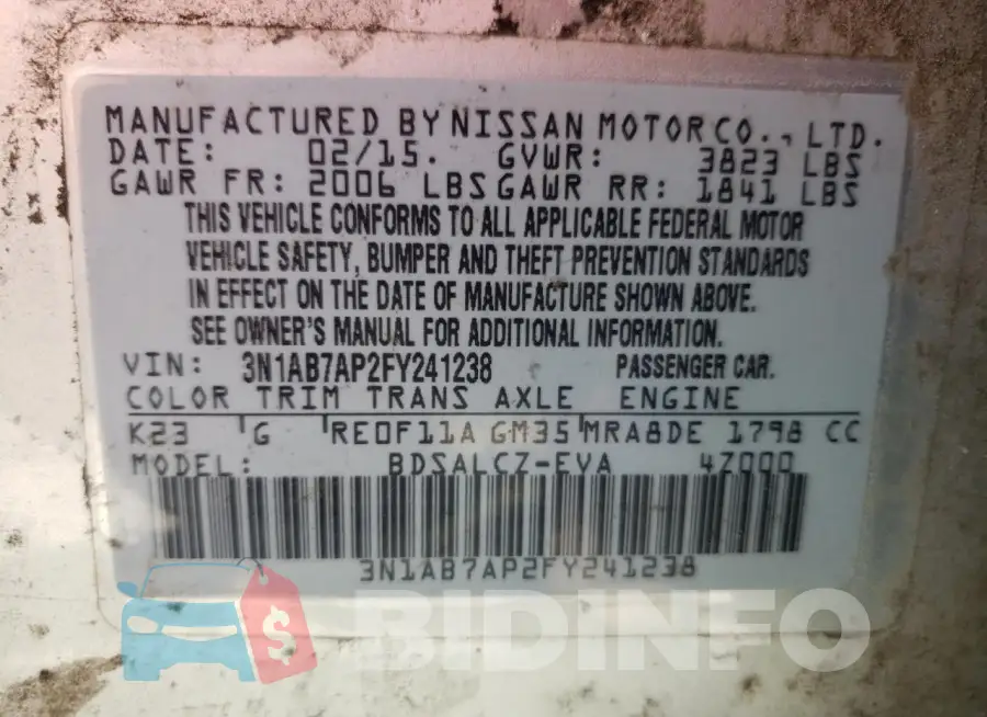 3N1AB7AP2FY241238 Photo# 12