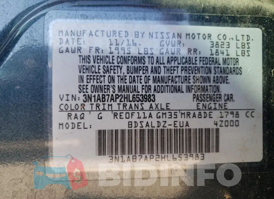 3N1AB7AP2HL653983 Photo# 12