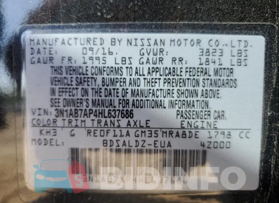 3N1AB7AP4HL637686 Photo# 13