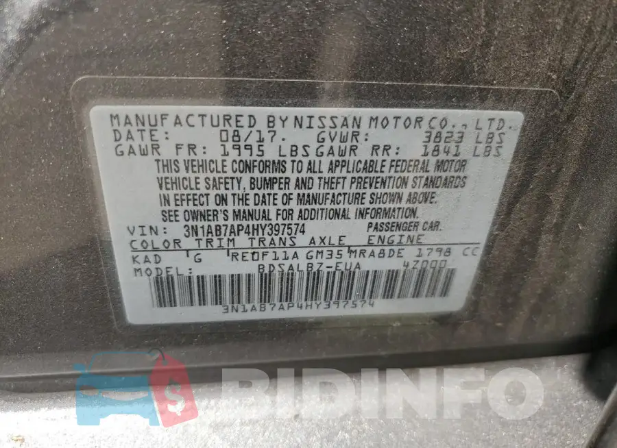 3N1AB7AP4HY397574 Photo# 12
