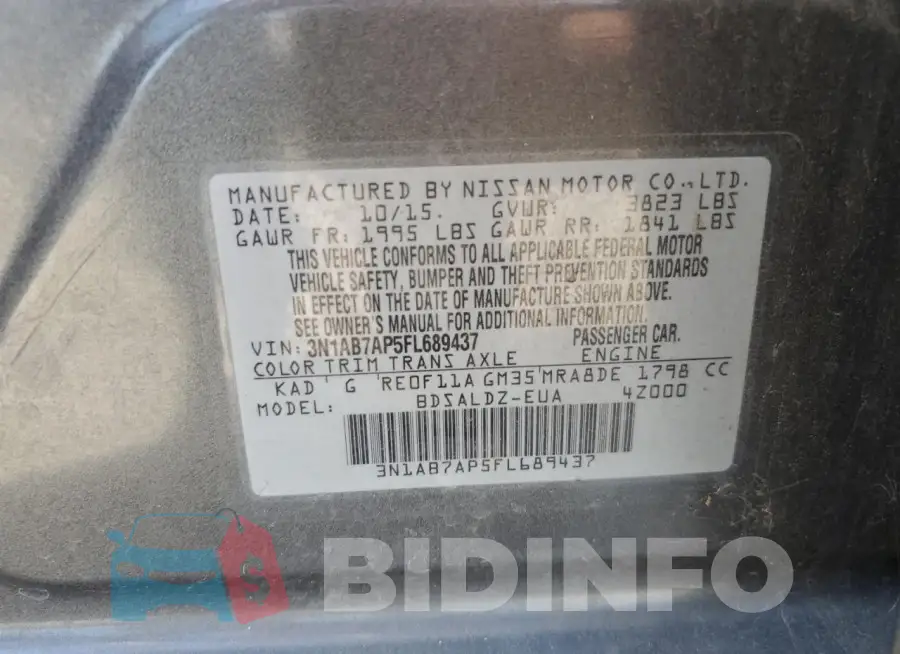 3N1AB7AP5FL689437 Photo# 12
