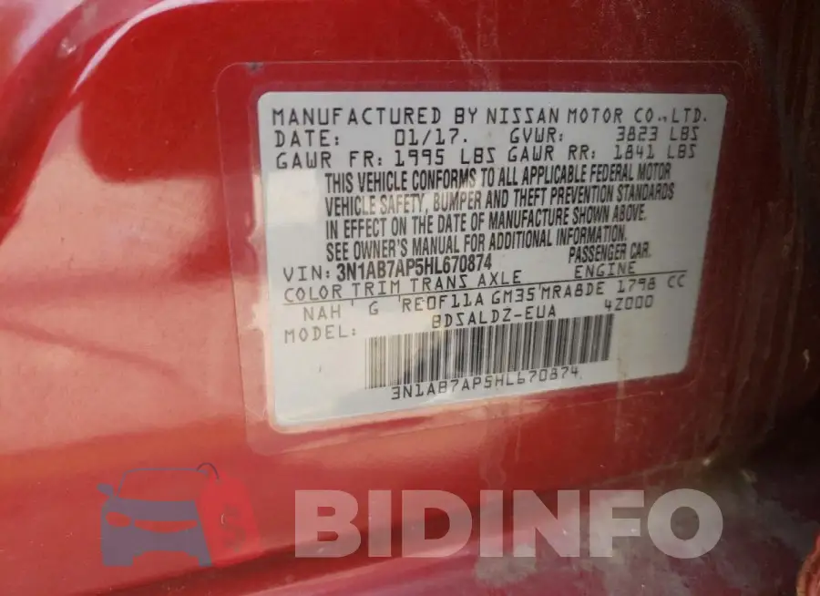 3N1AB7AP5HL670874 Photo# 12