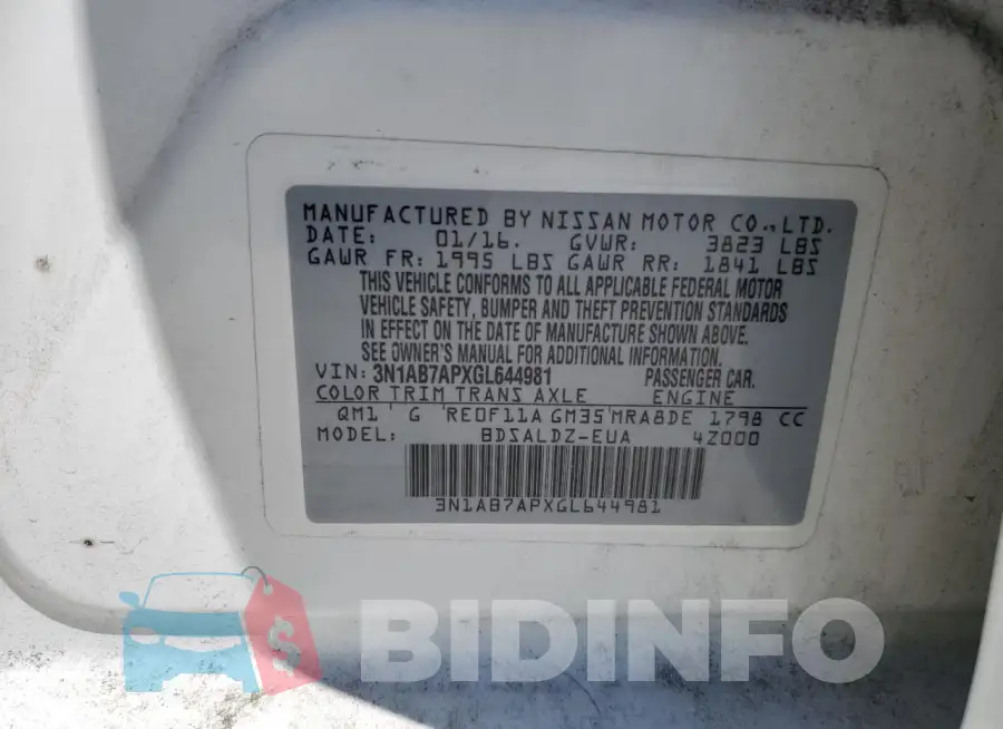 3N1AB7APXGL644981 Photo# 13