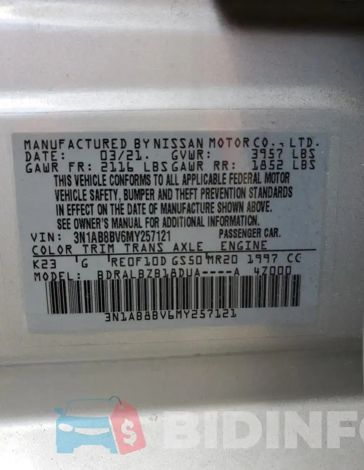 3N1AB8BV6MY257121 Photo# 12