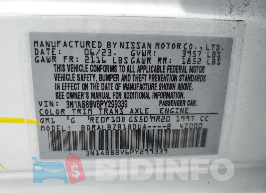3N1AB8BV6PY299339 Photo# 13