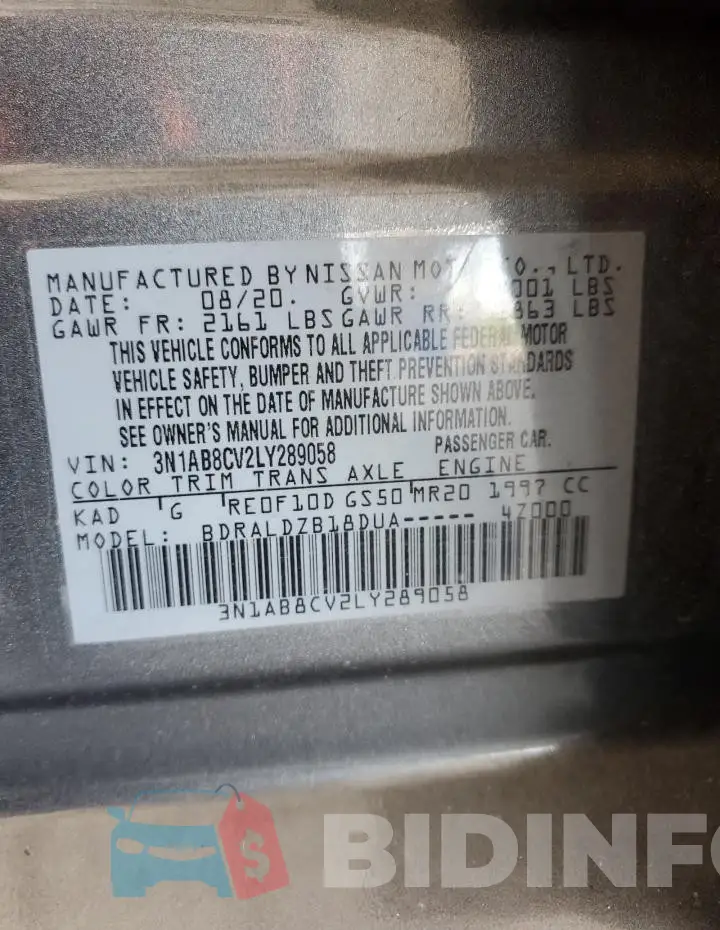 3N1AB8CV2LY289058 Photo# 12