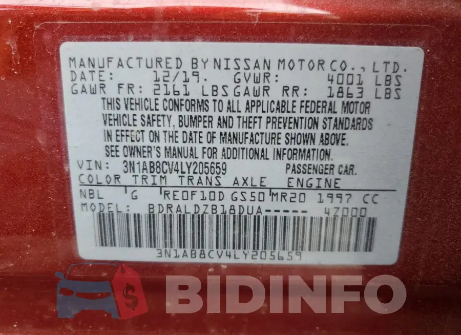 3N1AB8CV4LY205659 Photo# 12