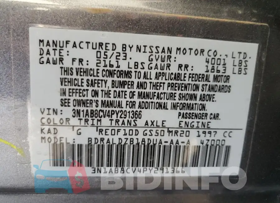 3N1AB8CV4PY291366 Photo# 12