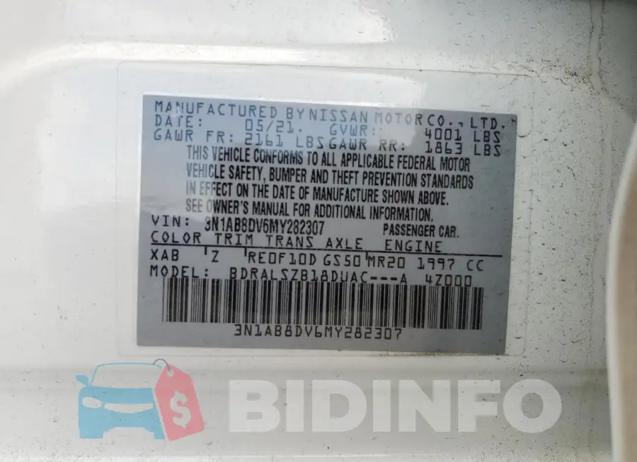 3N1AB8DV6MY282307 Photo# 12