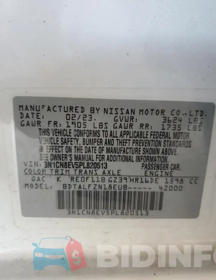 3N1CN8EV5PL820513 Photo# 13