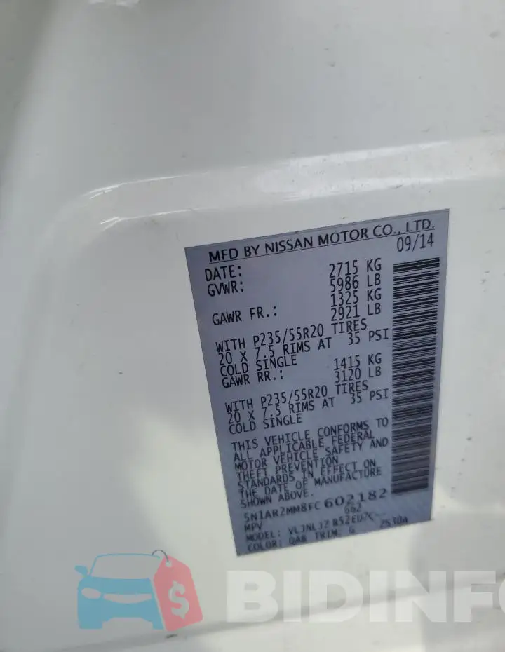 5N1AR2MM8FC602182 Photo# 13