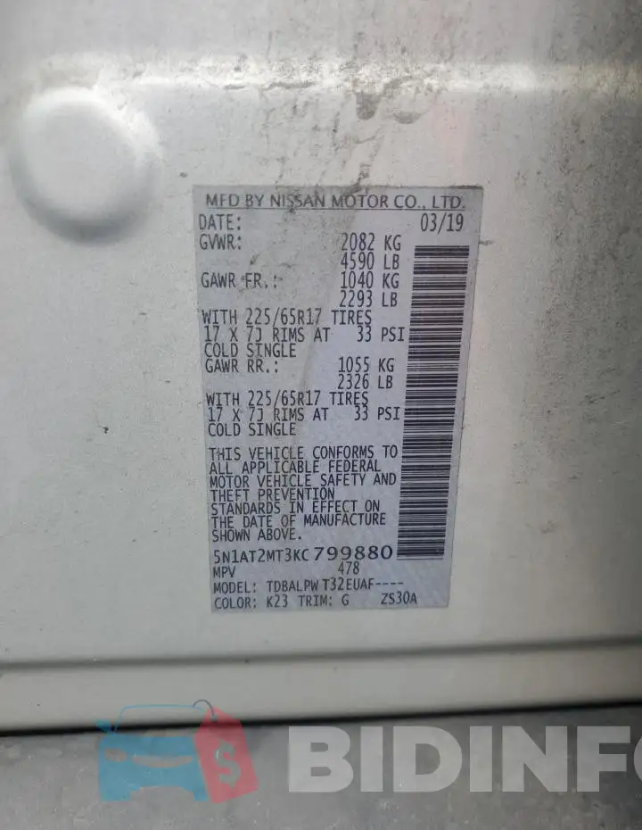 5N1AT2MT3KC799880 Photo# 13