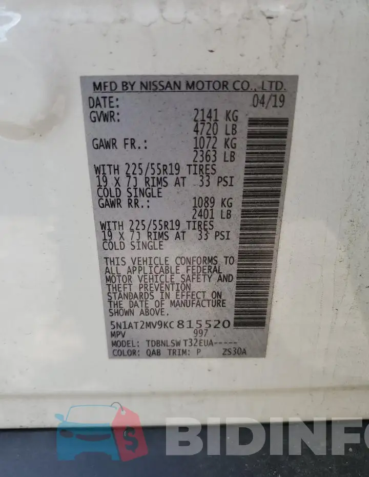 5N1AT2MV9KC815520 Photo# 13