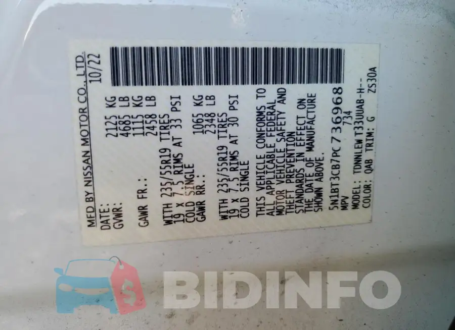 5N1BT3CB7PC736968 Photo# 12