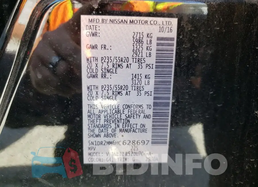 5N1DR2MM6HC628697 Photo# 13