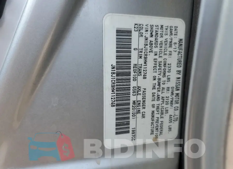 JN1BJ1CR9HW112748 Photo# 13