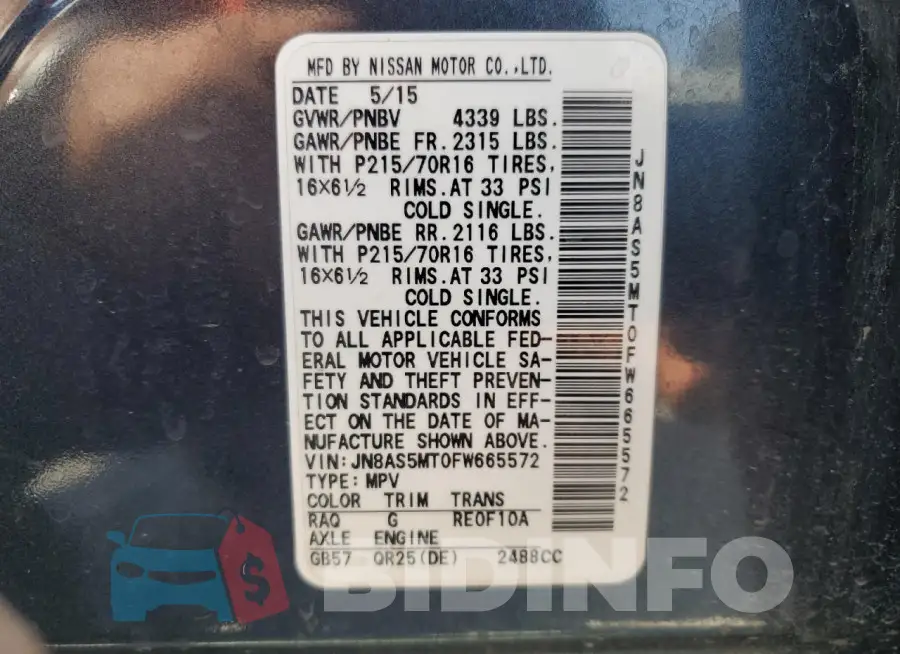 JN8AS5MT0FW665572 Photo# 13