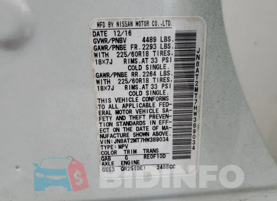 JN8AT2MT7HW389034 Photo# 13