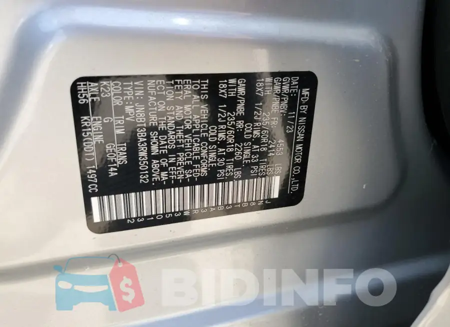 JN8BT3BA3RW350132 Photo# 13