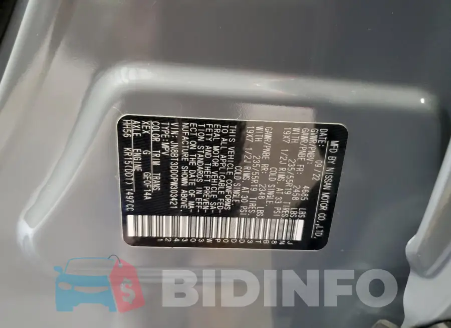 JN8BT3DD0PW303421 Photo# 13