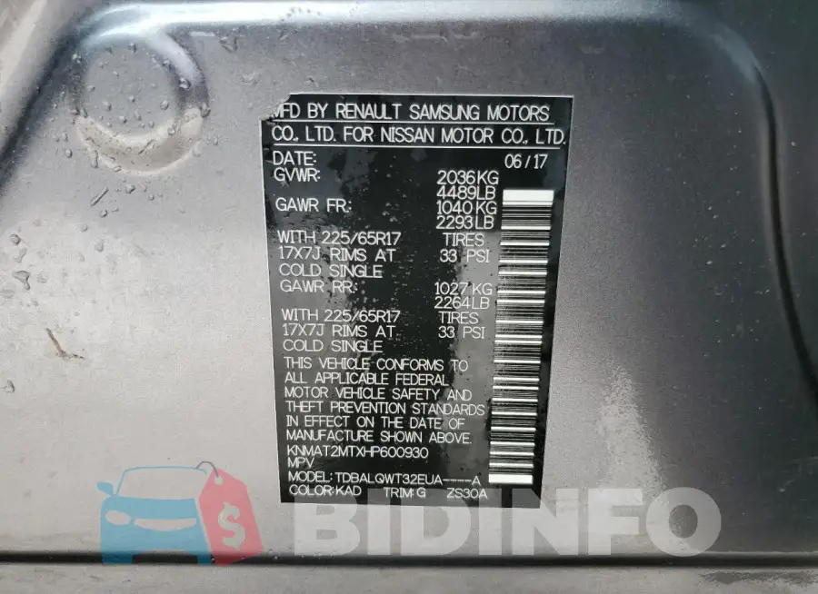 KNMAT2MTXHP600930 Photo# 13