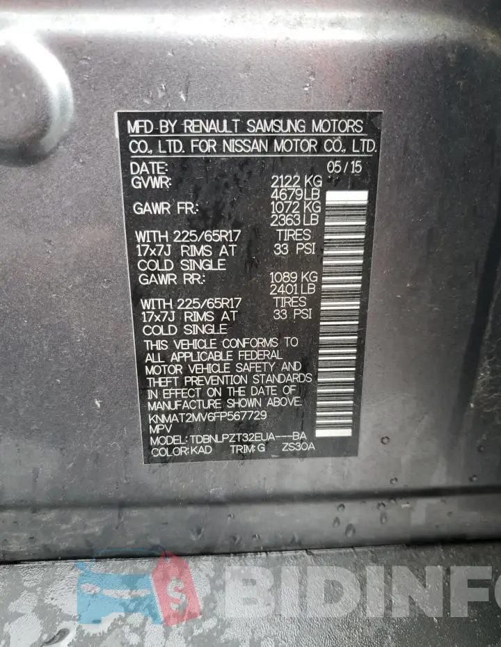 KNMAT2MV6FP567729 Photo# 12