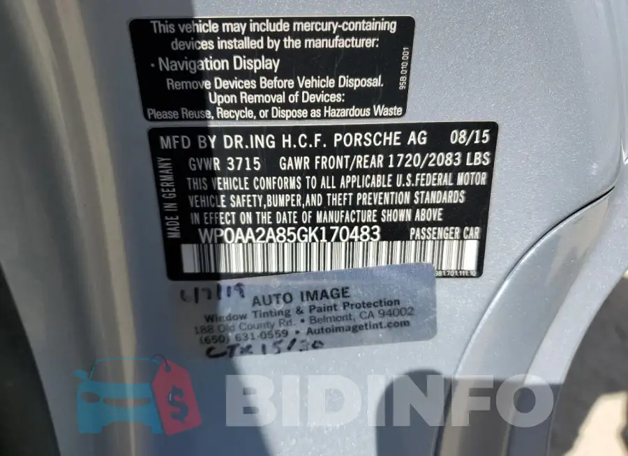 WP0AA2A85GK170483 Photo# 12