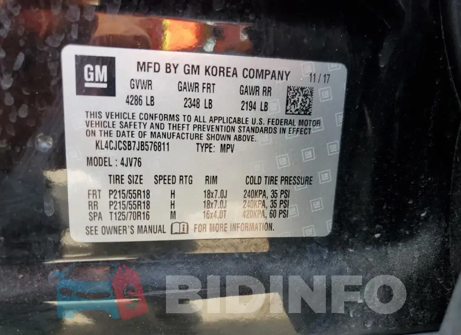 KL4CJCSB7JB576811 Photo# 14