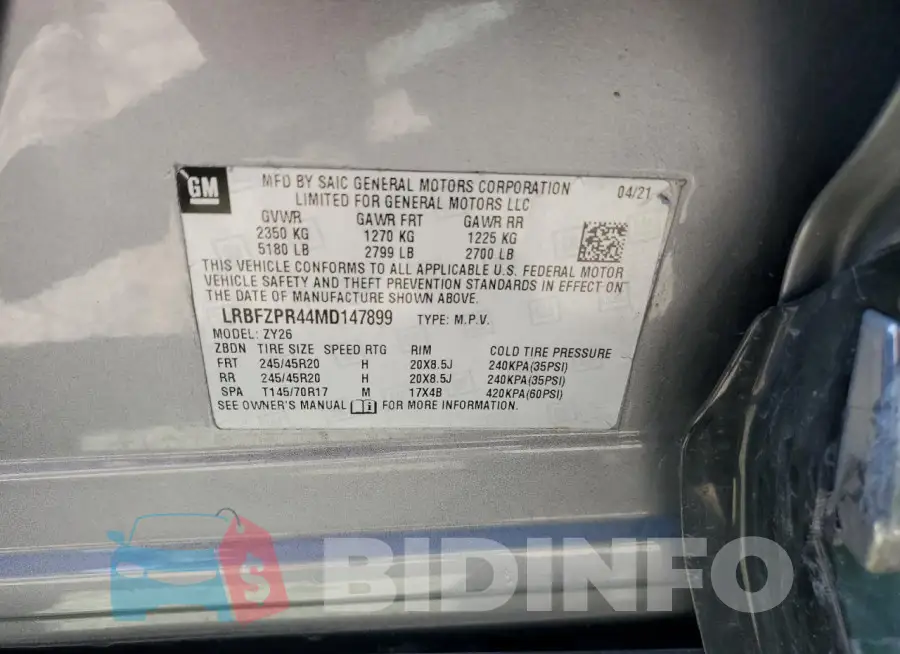 LRBFZPR44MD147899 Photo# 14