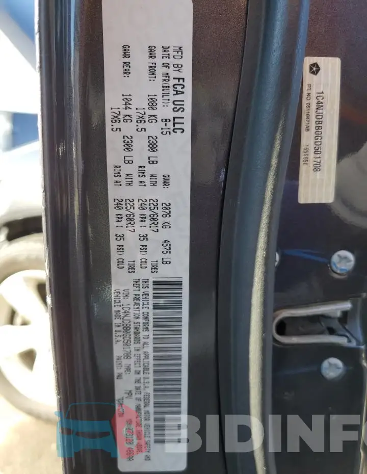 1C4NJDBB0GD501708 Photo# 12