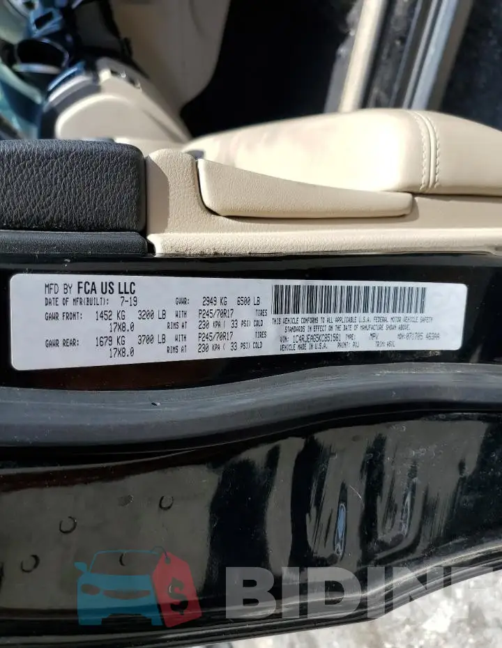 1C4RJEAG5KC851581 Photo# 13