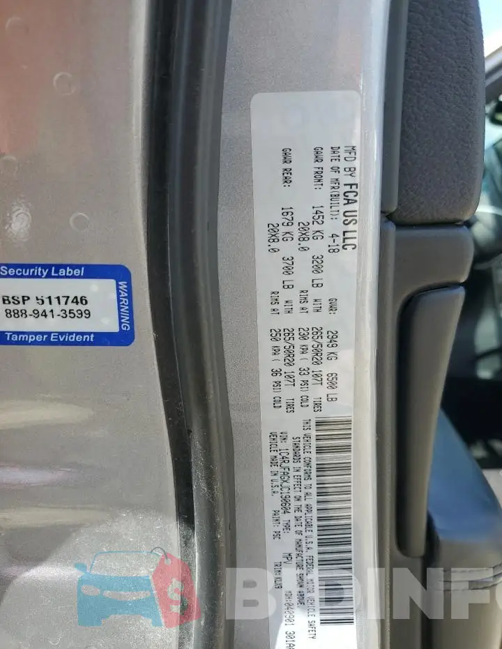 1C4RJFAGXJC190604 Photo# 14